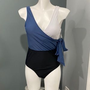 Woman’s once piece bathing suit.